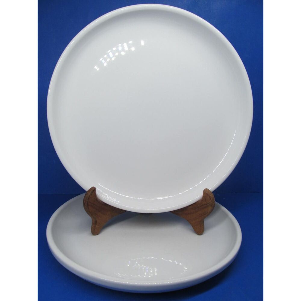 Crate & Barrel Culinary Arts Restaurant Ware White Dinner Plates Bundle of 2